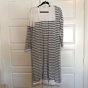 Cabi Nautical Striped Long Sweater (duster)